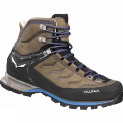 Salewa Mens Mountain Trainer Mid Leather Boot Walnut / Royal Blue